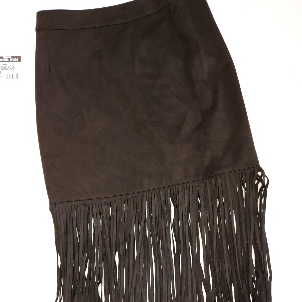 Grace Elements Black Faux Suede Skirt S